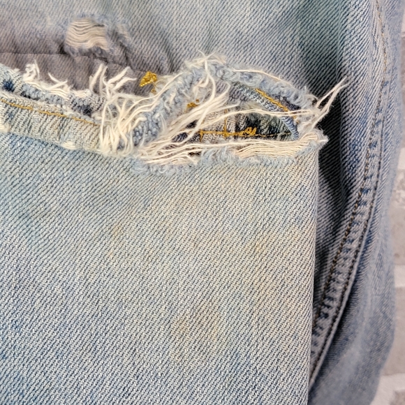 Arizona Jean Company Boot Cut Y2K Wide Leg Thashed Patched Jeans Men's 32 - Picture 11 of 16